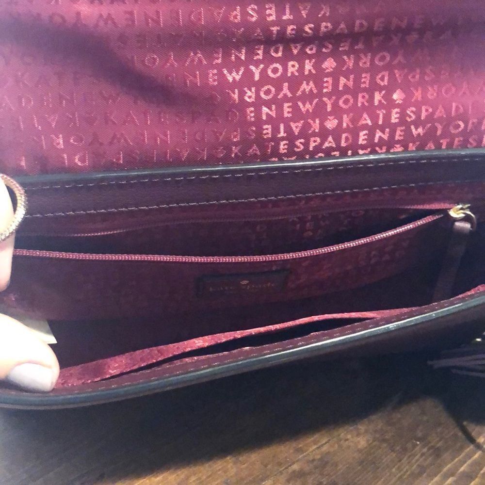 Kate Spade plum mulberry tassel shoulder bag purse - Picture 8 of 8